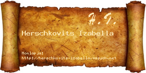 Herschkovits Izabella névjegykártya